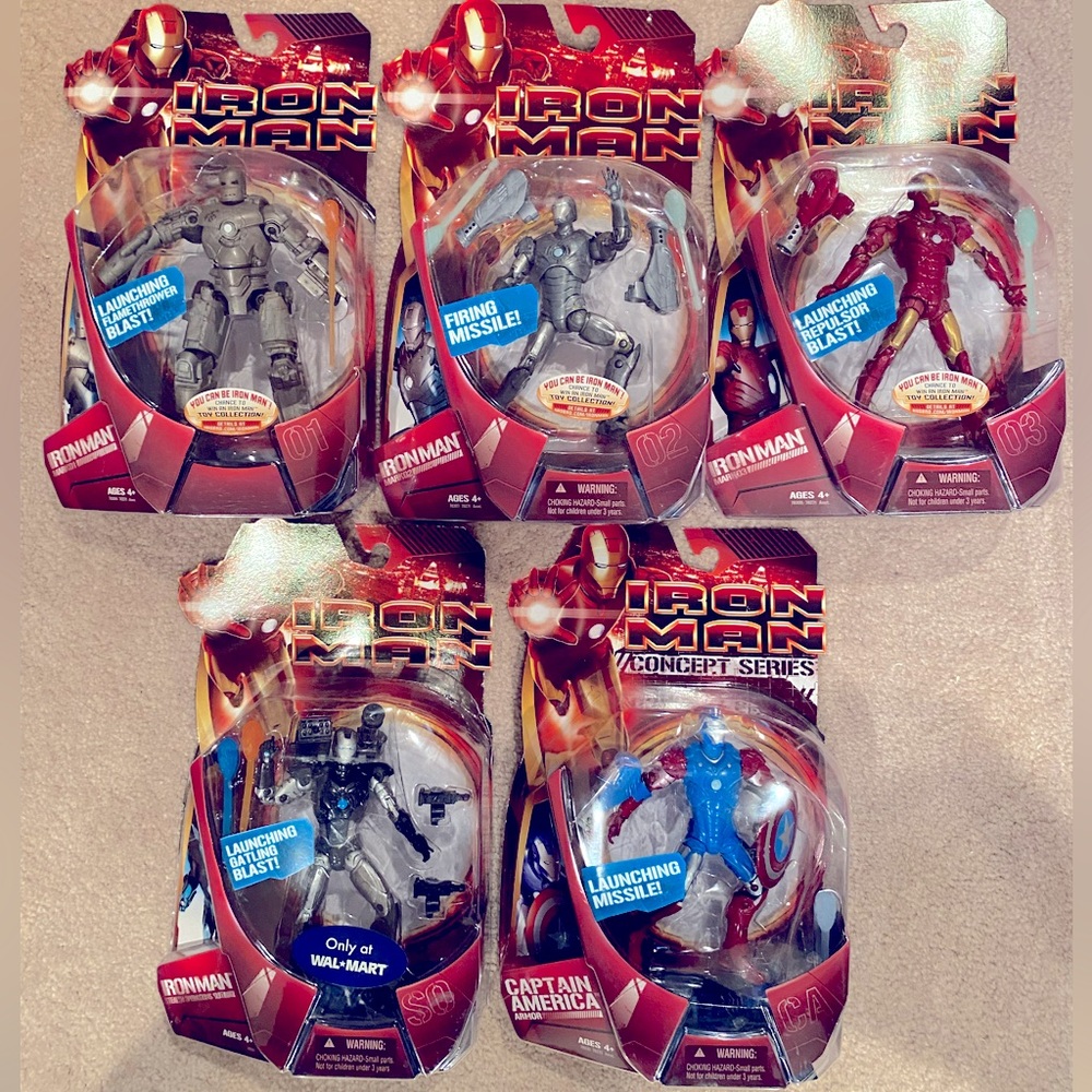 SOLD - NEW Marvel Iron Man Hasbro Toy Action Figures - Collection Set Of 5